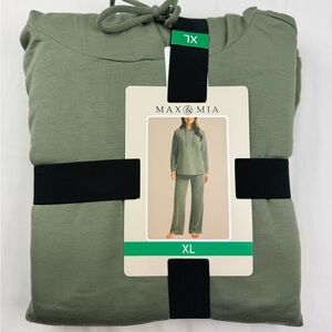 Max & Mia women’s sage green lounge set NEW size XL